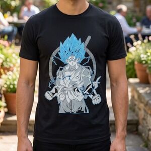Platinum‎ Dragon Ball Super Goku Super Saiyan Blue Graphic T-Shirt Black Mens M